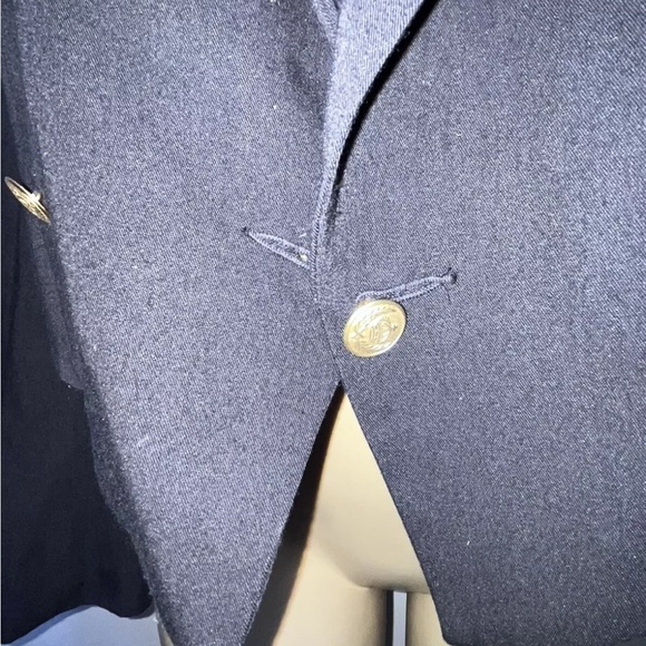 Vintage Karen chic Life Style cropped military style blazer anchor patch size 14 - Picture 3 of 7